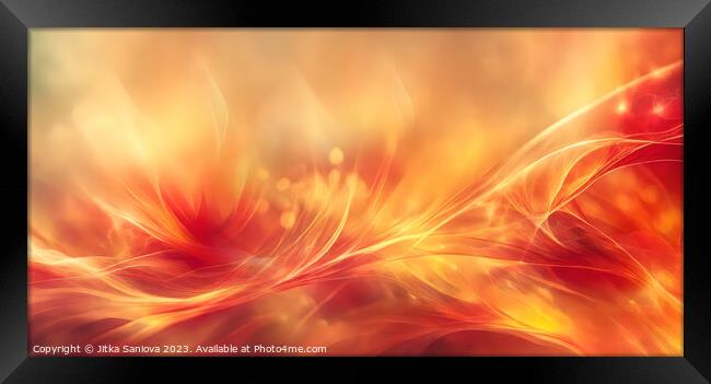 Abstract flowery fire Framed Print by Jitka Saniova