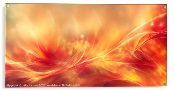 Abstract flowery fire Acrylic by Jitka Saniova