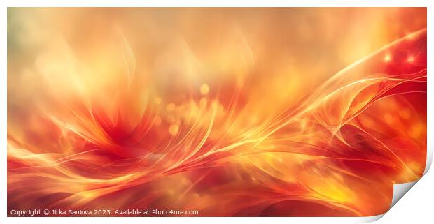 Abstract flowery fire Print by Jitka Saniova