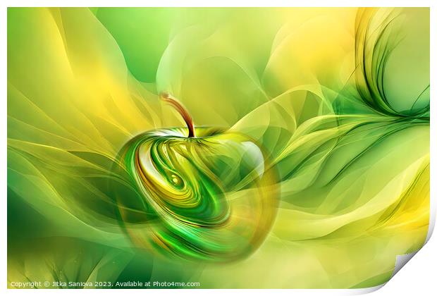 Abstract romantic apple Print by Jitka Saniova