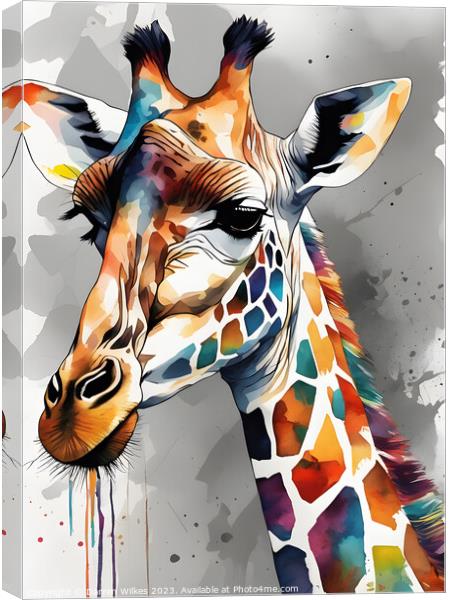 Magical Giraffe art Canvas Print by Darren Wilkes