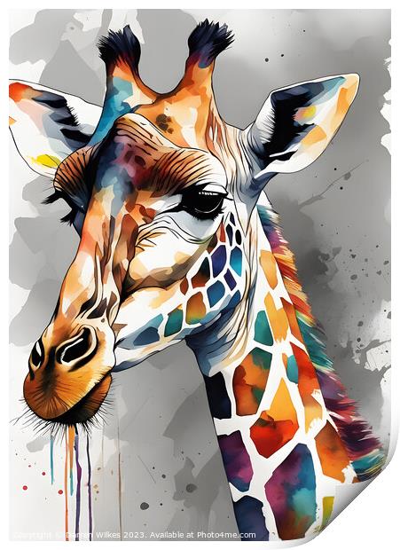 Magical Giraffe art Print by Darren Wilkes