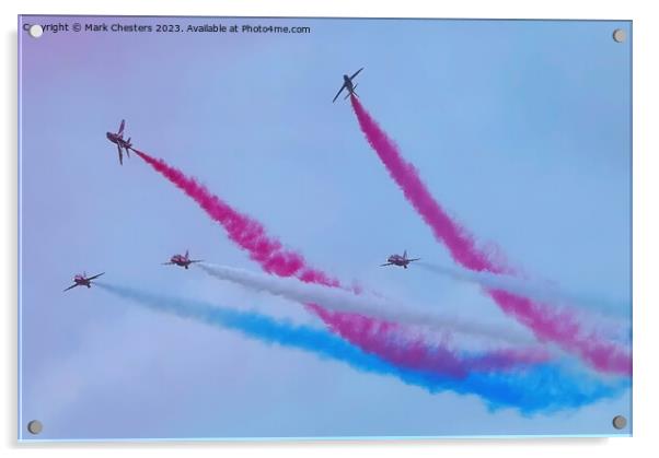 Red Arrows Rollbacks Acrylic by Mark Chesters