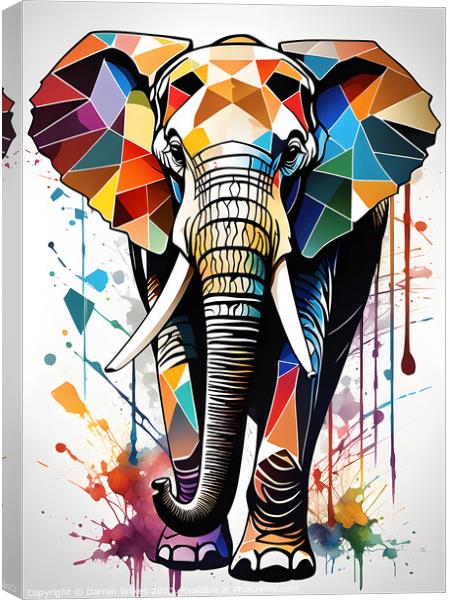 Abstract African Elephant Canvas Print by Darren Wilkes