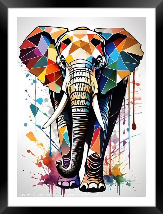Abstract African Elephant Framed Mounted Print by Darren Wilkes