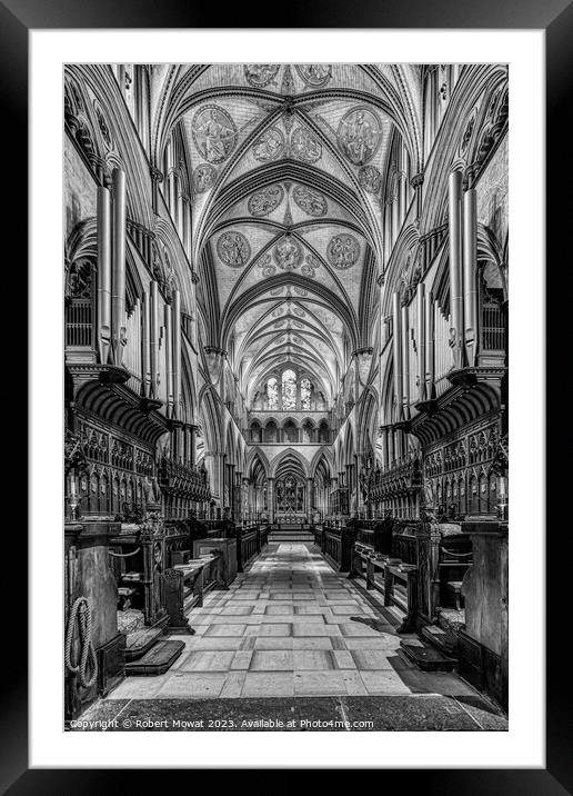The Choir, Salisbury Cathedral, England Framed Mounted Print by Robert Mowat