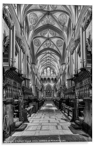 The Choir, Salisbury Cathedral, England Acrylic by Robert Mowat
