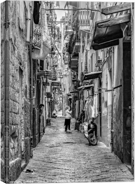 The Backstreets of Naples Canvas Print by Robert Mowat