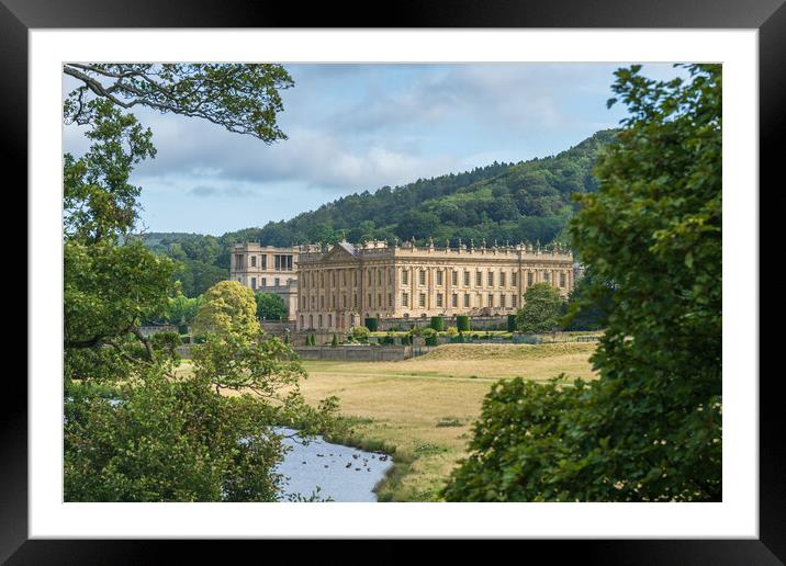 Chatsworth House and the River Derwent Framed Mounted Print by Andrew Scott