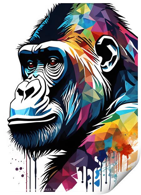 Abstract Gorilla Artistic Illusion Print by Darren Wilkes