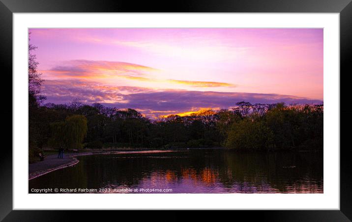 Sunset Framed Mounted Print by Richard Fairbairn