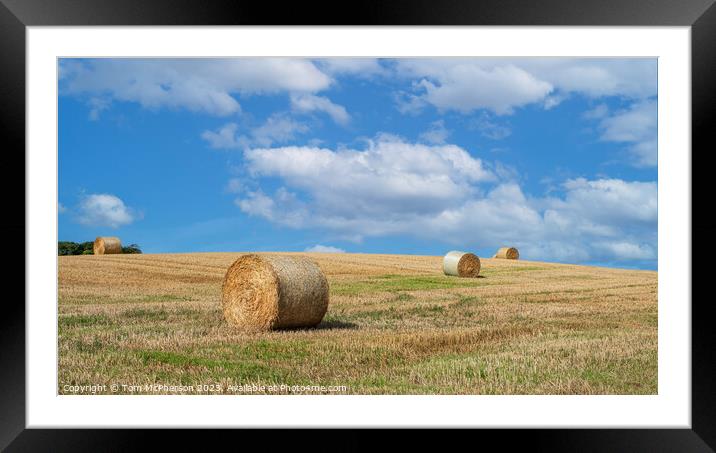 Harvested Hay Bales, Duffus Countryside Framed Mounted Print by Tom McPherson