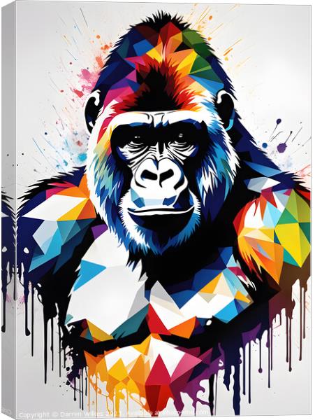  Engaging Abstract Gorilla Artwork Canvas Print by Darren Wilkes
