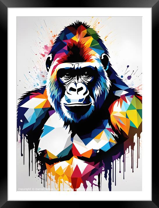  Engaging Abstract Gorilla Artwork Framed Mounted Print by Darren Wilkes