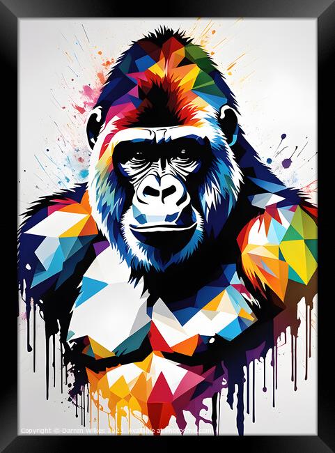  Engaging Abstract Gorilla Artwork Framed Print by Darren Wilkes