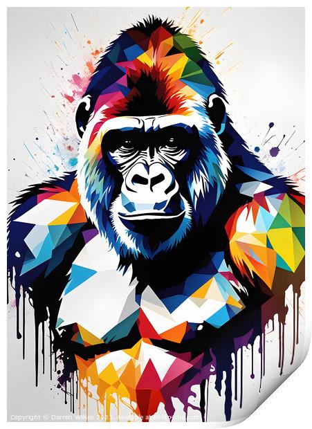  Engaging Abstract Gorilla Artwork Print by Darren Wilkes