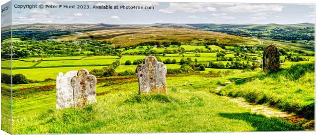 Dartmoor From Brentor Church Canvas Print by Peter F Hunt