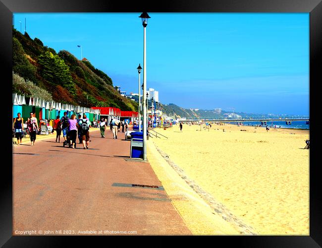 Bournemouth's Sandy Shores Beckon Framed Print by john hill