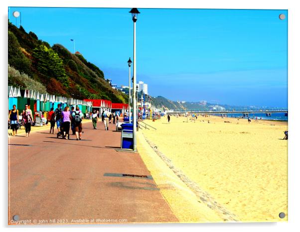 Bournemouth's Sandy Shores Beckon Acrylic by john hill