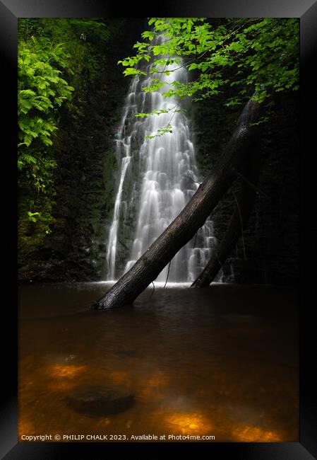 Falling foss waterfall 932  Framed Print by PHILIP CHALK
