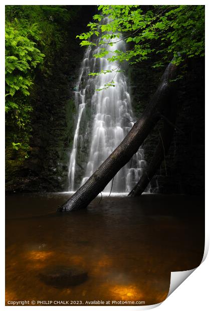 Falling foss waterfall 932  Print by PHILIP CHALK