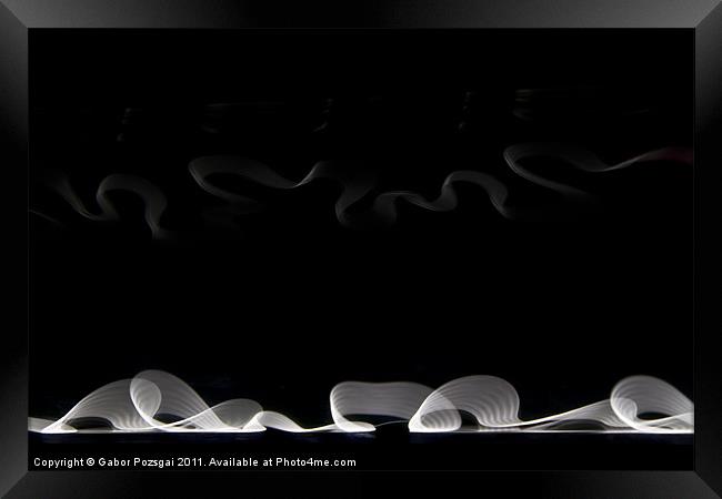 Black and white light abstract Framed Print by Gabor Pozsgai