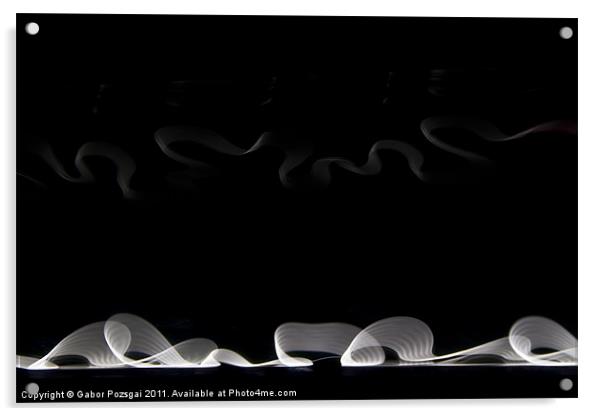 Black and white light abstract Acrylic by Gabor Pozsgai
