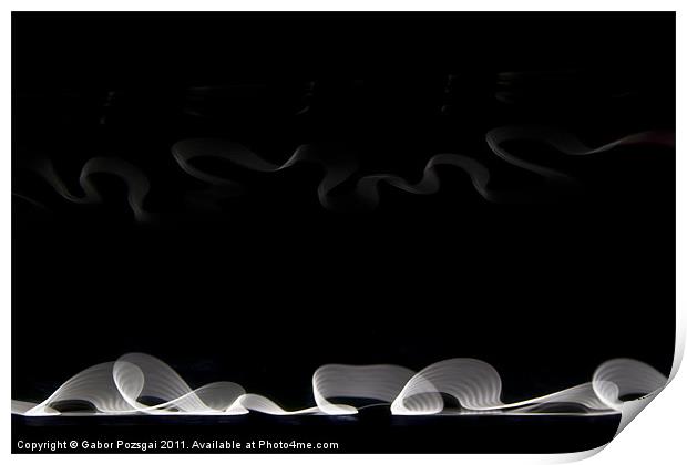 Black and white light abstract Print by Gabor Pozsgai