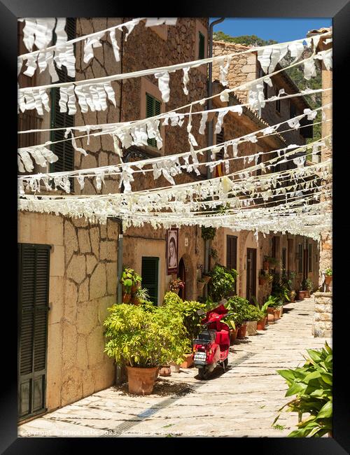 Serene Street Scene, Mallorca Framed Print by Bruce Little