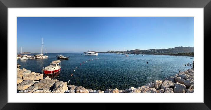 Bodrum Turkey Sea Panorama  Framed Mounted Print by David Pyatt