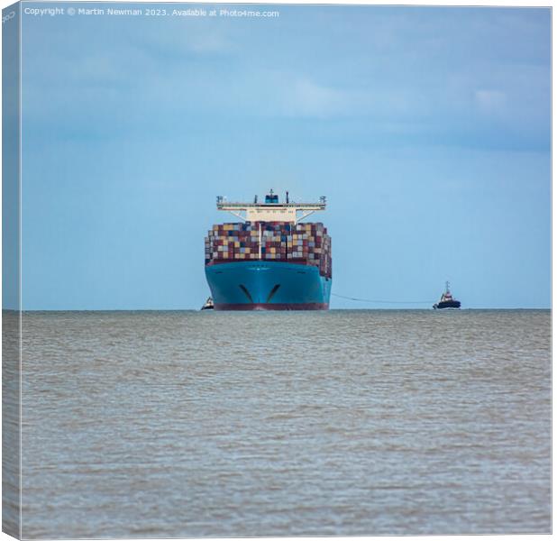 Cargo Ship Felixstowe Canvas Print by Martin Newman