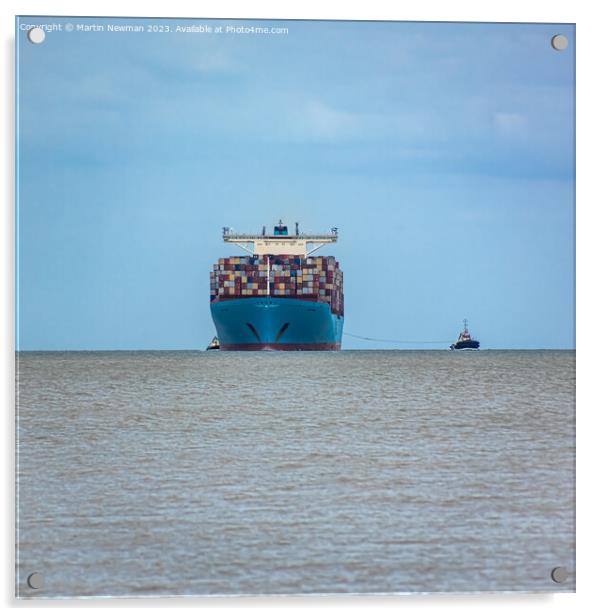 Cargo Ship Felixstowe Acrylic by Martin Newman