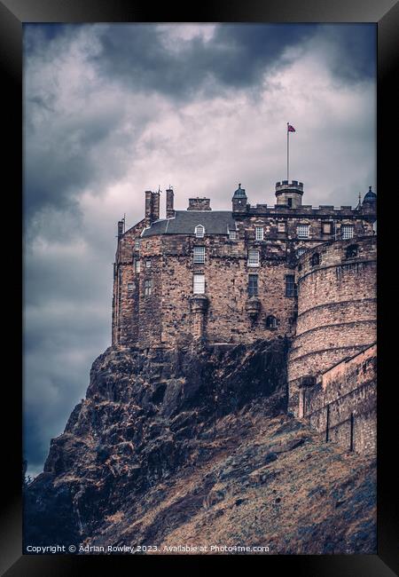 Enthralling Fortress on a Cloud-Covered Day Framed Print by Adrian Rowley