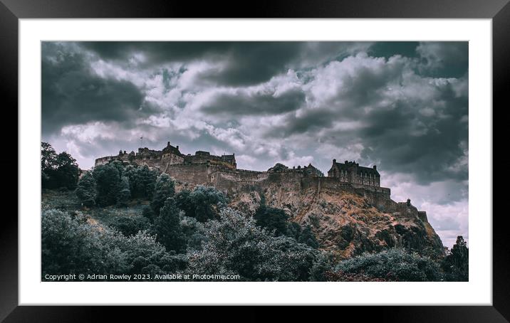 A moody scene at Edinburgh Castle Framed Mounted Print by Adrian Rowley