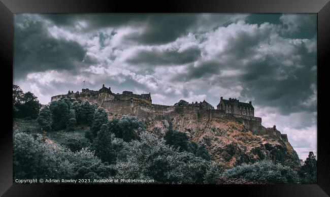 A moody scene at Edinburgh Castle Framed Print by Adrian Rowley
