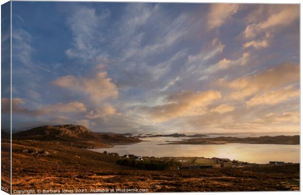  Summer Isles Sunset Scottish Highlands Canvas Print by Barbara Jones