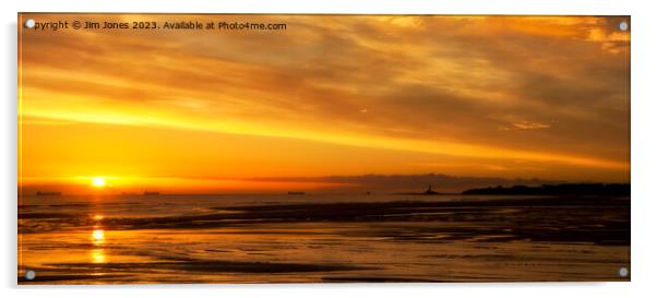Morning Dawns Softly - Panorama Acrylic by Jim Jones