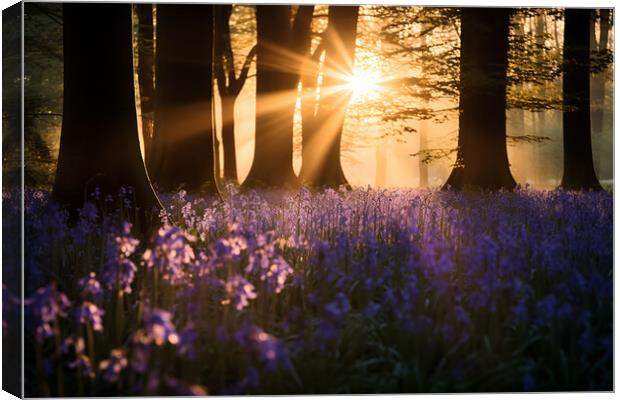 Bluebells in the Woods  Canvas Print by CC Designs