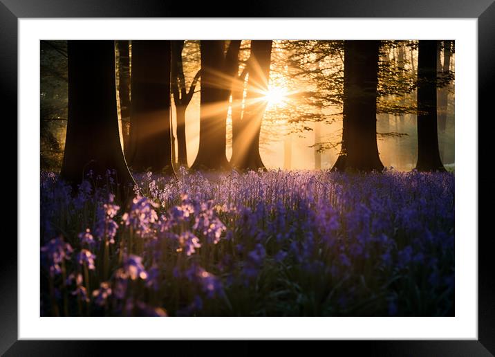 Bluebells in the Woods  Framed Mounted Print by CC Designs