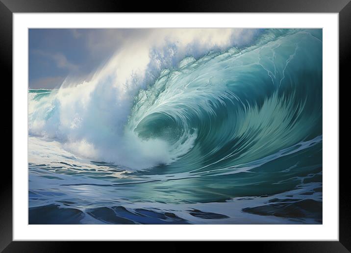Crashing Wave  Framed Mounted Print by CC Designs