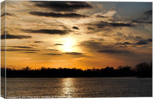 Dusk Unfolds on Chemong Lake Canvas Print by Ken Oliver