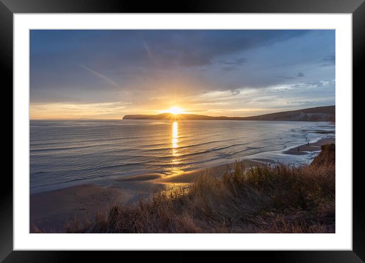 Compton Bay Sunset Framed Mounted Print by Graham Custance