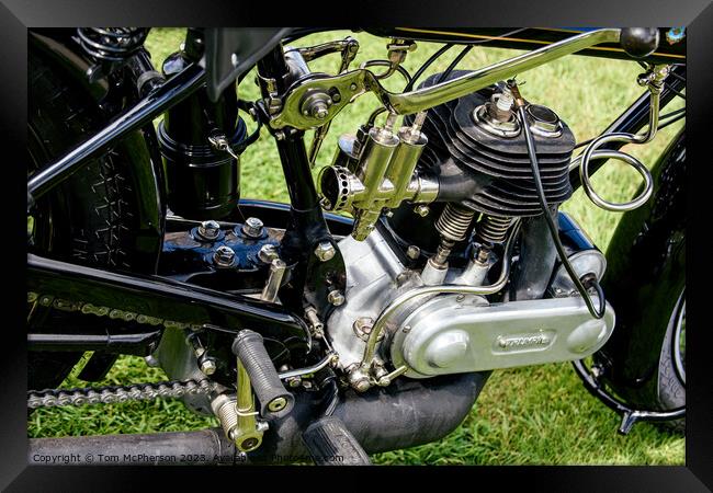 Vintage Triumph Motorcycle: Engine Exposed Framed Print by Tom McPherson