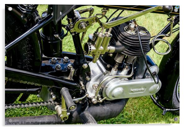 Vintage Triumph Motorcycle: Engine Exposed Acrylic by Tom McPherson