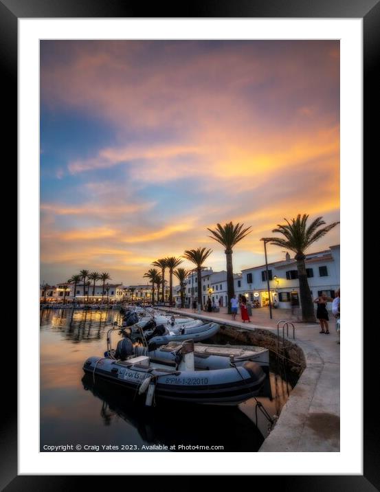 Fornells Sunset Sky Menorca Spain. Framed Mounted Print by Craig Yates
