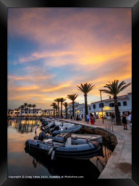 Fornells Sunset Sky Menorca Spain. Framed Print by Craig Yates