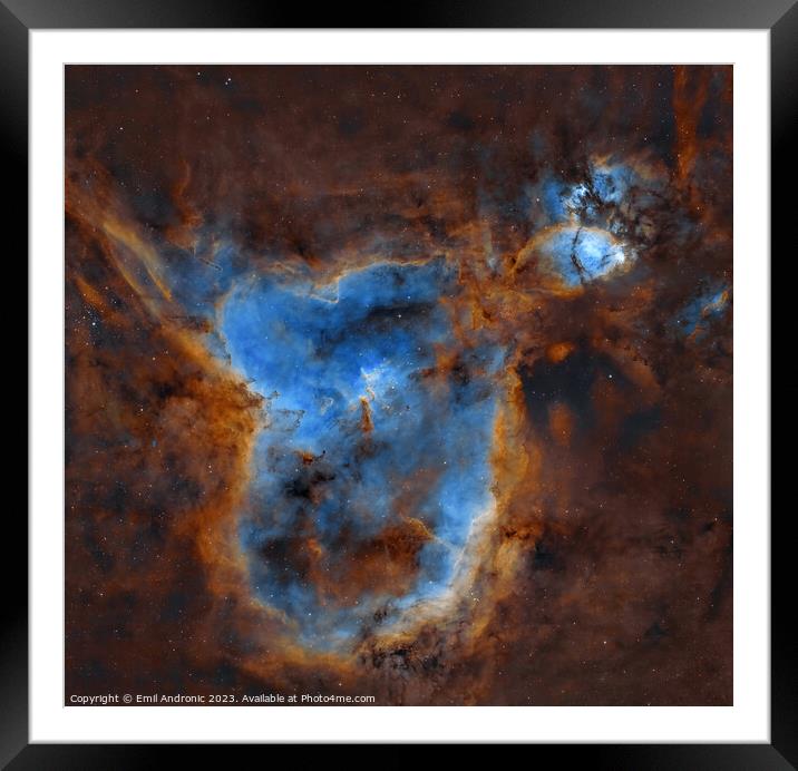 The Heart nebula Framed Mounted Print by Emil Andronic