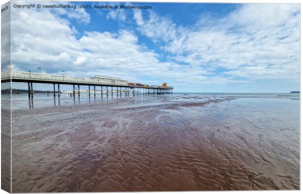Scenic View of Paignton Pier During Low Tide Canvas Print by rawshutterbug 