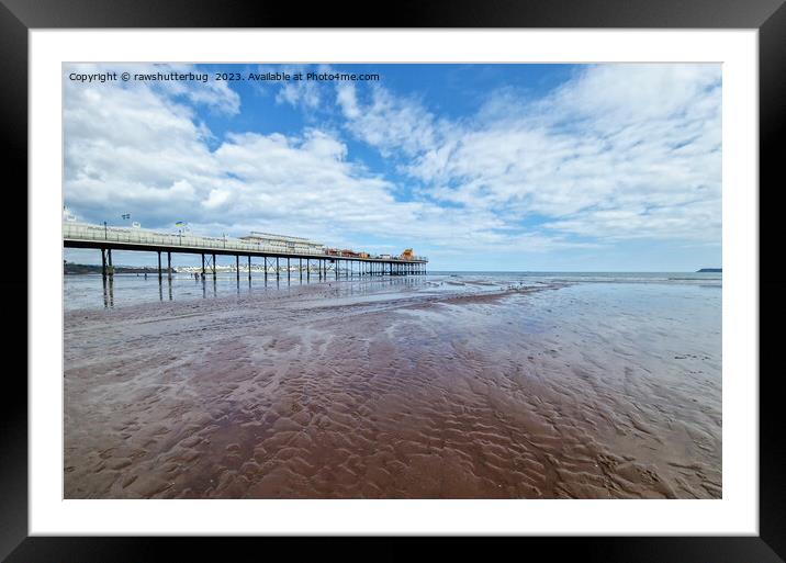 Scenic View of Paignton Pier During Low Tide Framed Mounted Print by rawshutterbug 