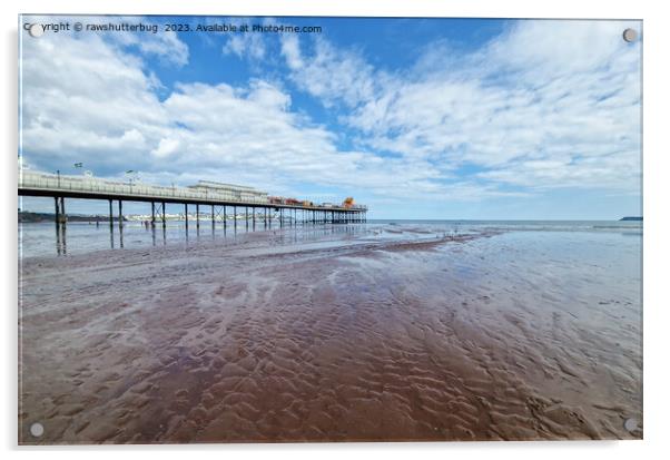 Scenic View of Paignton Pier During Low Tide Acrylic by rawshutterbug 